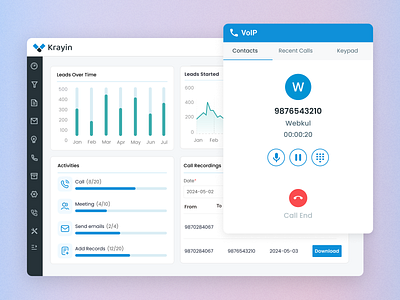 Krayin CRM VOIP crm design webkul krayin krayin crm voip krayin voip krayin voip module ui ui ux voip voip call voip crm voip design voip dialer ui voip module voip ui design webkul design webkul voip