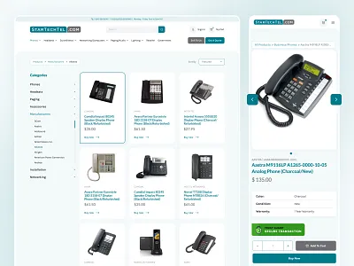 StarTechTel - Odoo Website Design belgium design ecommerce green minimalistic mobile odoo phone product shop telephone turquoise ui usa ux web website