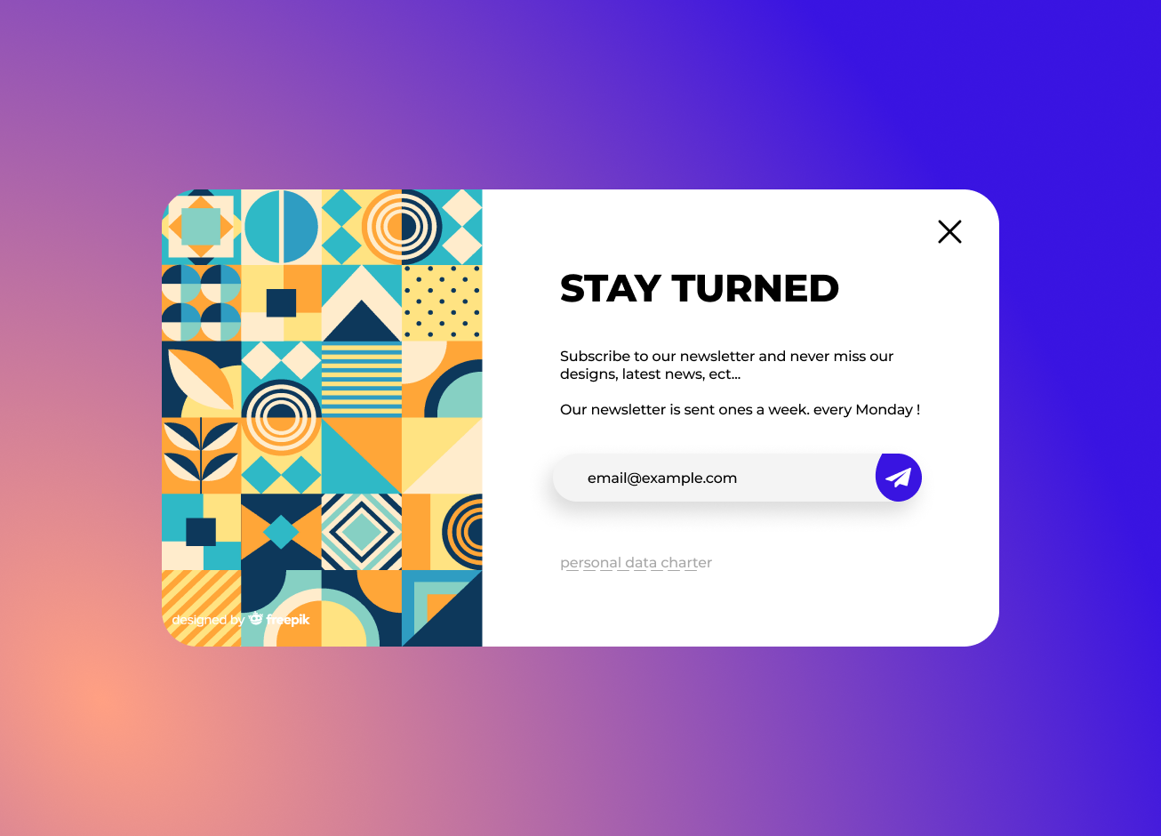 Daily UI - #026 Subscribe form by Ayoub K. on Dribbble