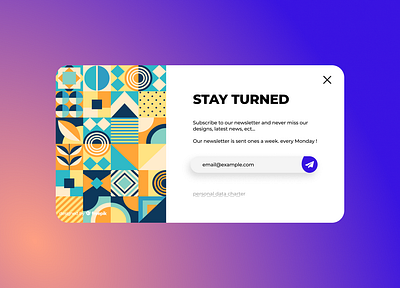 Daily UI - #026 Subscribe form 026 2024 dailyui email figma inspiration modern newsletter form popups stay turned subscribe form ui ui design