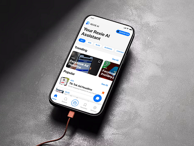 Ui/Ux design for social boosting AI assistant ai ai chat articles business ios design social boosting social media text selection ui ux
