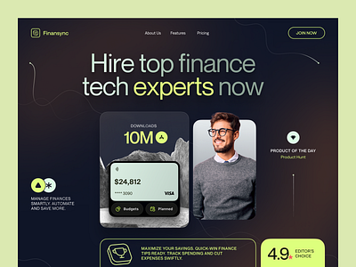 Website for Fintech Company design interface product service startup ui ux web website
