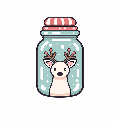 Winter Reindeer Jar graphic design