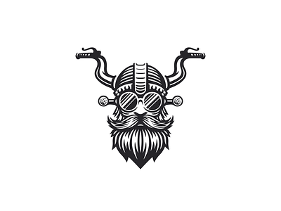 Viking Biker Logo bearded biker brand branding for sale helmet illustration logo mark motorcycle nagual design viking warrior