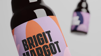 Branding Brigit Margot 3d 3d render animation beer brand branding design labeling logo mockup packaging