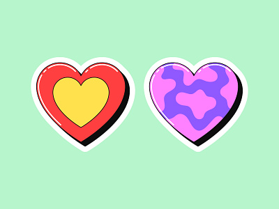 Heart stickers amour art care cartoon dating design feeling fondness health heart icon illustration like love passion pop retro romantic sticker valentine day