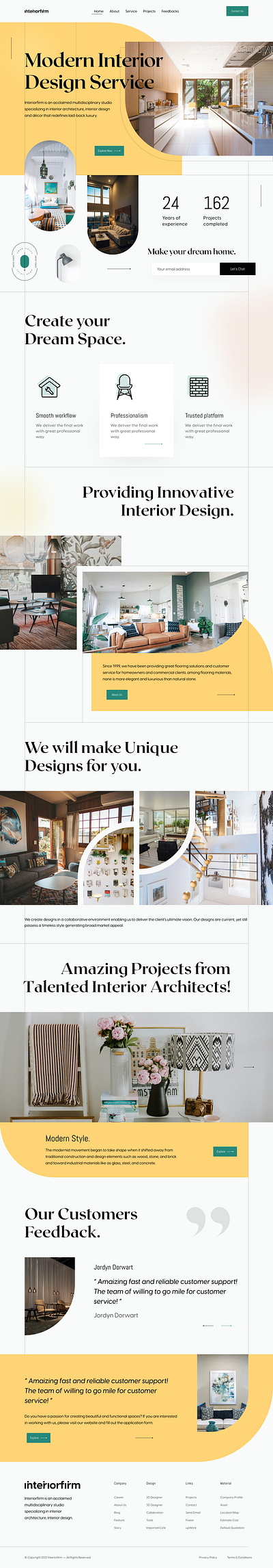 Interior Designing Website Landing Page UI 3d graphic design ui web design
