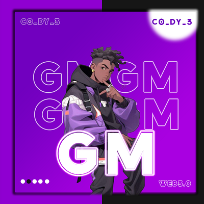 Web3 pfp X GM post graphic design