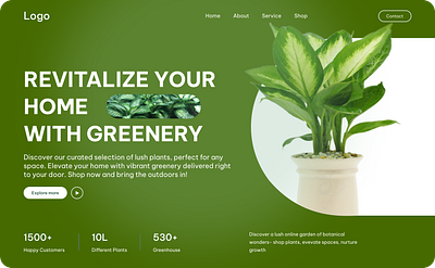 Plants Landing Page Design ui