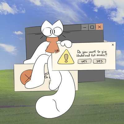 Undofined (virus) bliss cat colored error illustration virus windows windows xp