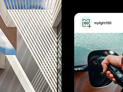 Mylight150 — From nature to tech art direction brand identity branding instagram light linear lines shadows social media solar solar energy technology