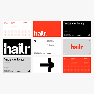 Hailr branding design grid layout logo malvah ui ux