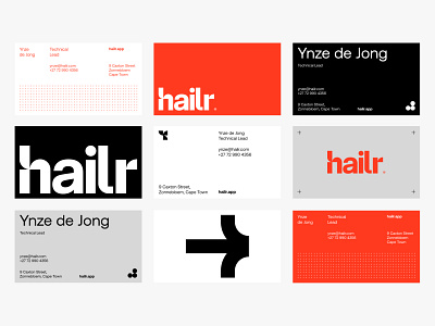 Hailr branding design grid layout logo malvah ui ux
