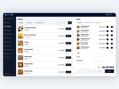 Cashier & Point of sales app for desktop cashier dashboard desktop figma pointofsale pointofsales pos uiux user interface website