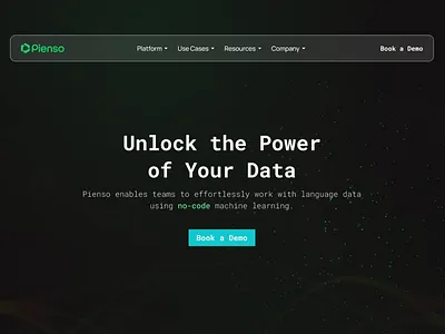 Pienso - Landing Page animation app design branding design figma graphic design illustration landing page logo motion graphics ui uidesign uiux user experience ux visual design web web app web design website
