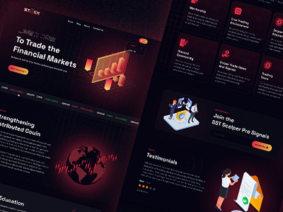 Stock Financial Market - Designing & Development dark theme design ui web