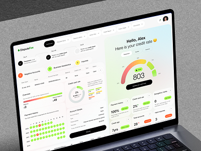 DisputeFox - Credit Score Dashboard ai app credit crm dashboard design finance fintech interface product saas ui ux web