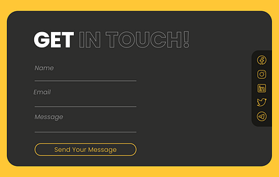 Get in Touch form. contactform getintouch minimaldesign portfolio responsivedesign ui userengagement userexperience userinterface ux webdesign