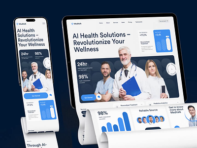 Meditalk : Online Health Consultation - Landing Page Website agency animation brand branding clean creative agency design agency designer graphic design healthcare home page landing page modern motion graphics professional ui ux web web design website