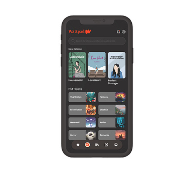 Re-Design Wattpad app design mobile app search page ui wattpad