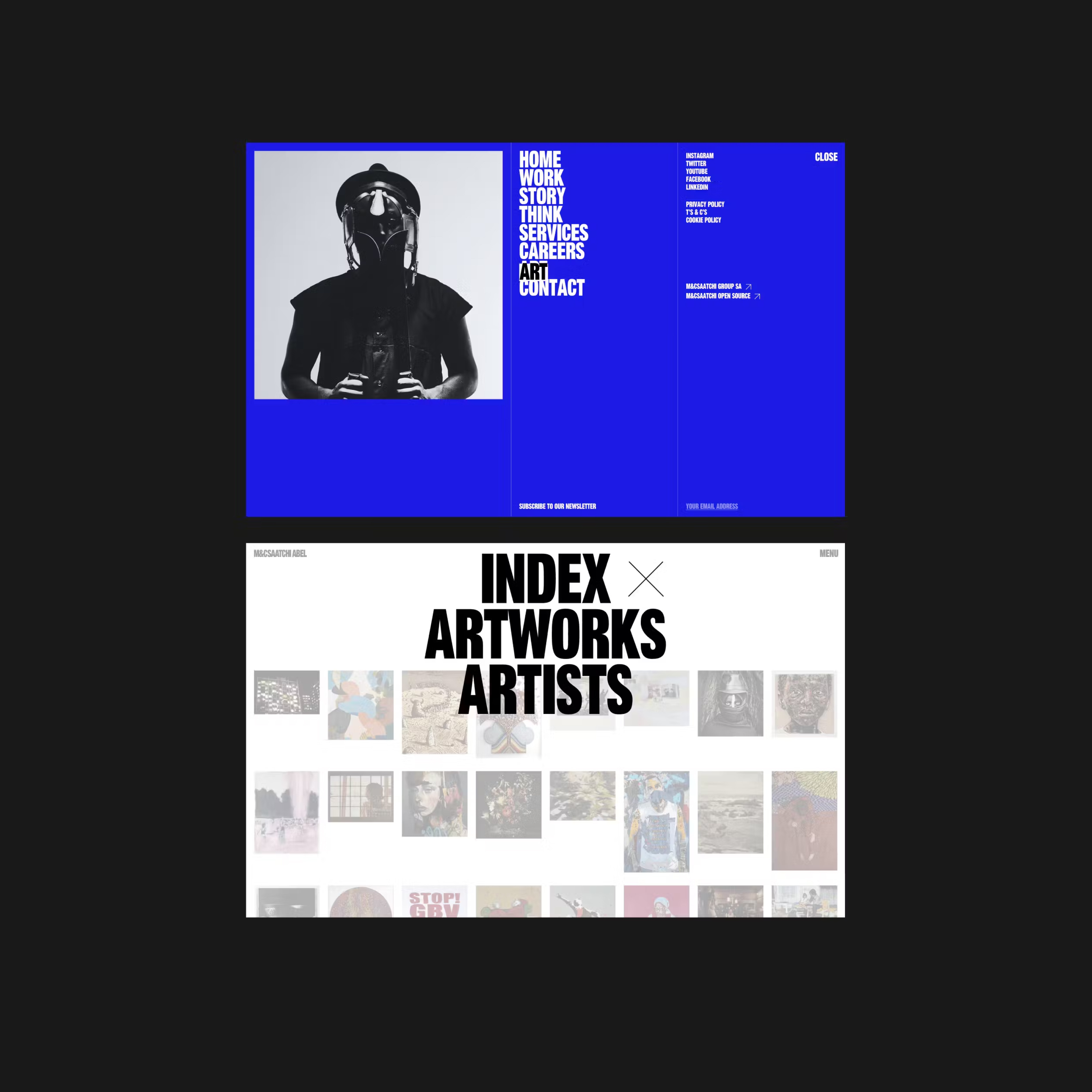 M&C Saatchi Abel branding font grid layout malvah motion graphics type ui ux web