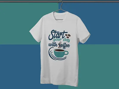 Start your day with coffee. design graphic design headline illustration mockup t shirt tshirt tshirt design tshirt mockup