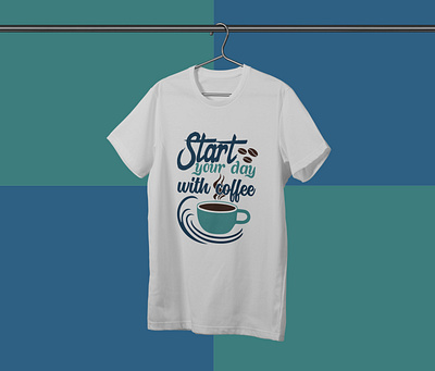 Start your day with coffee. design graphic design headline illustration mockup t shirt tshirt tshirt design tshirt mockup