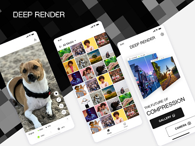 Deep Render ai image compressor ai software uiux branding mobile app user flow mobile application design mobile image compression photo uiux