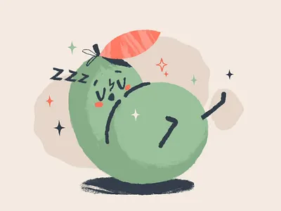 Siesta animation avocado character design illustration illustration art loop minimalism motion graphics nap siesta