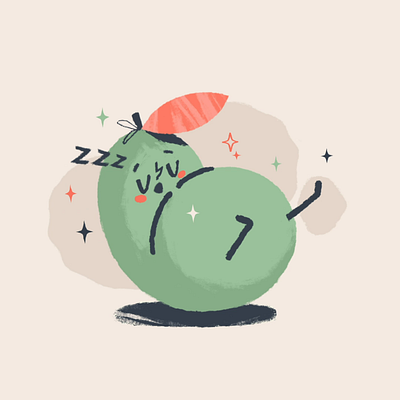 Siesta animation avocado character design illustration illustration art loop minimalism motion graphics nap siesta