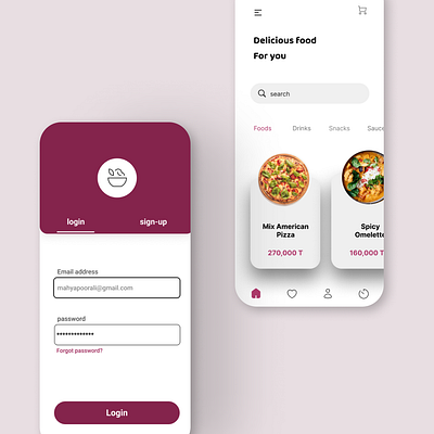 Food Delivery App food delivery app foods app ui