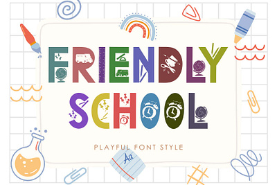 Friendly School autumn back to school beautiful branding christmas cute design display fall font font design graphic design handwritten illustration logo summer ui