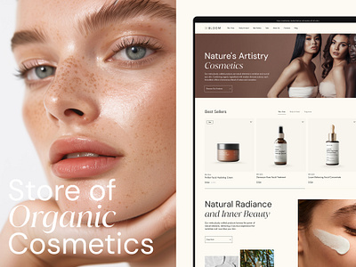 E-Commerce Store: Organic Cosmetics beauty branding cosmetics graphic design logo makeup packaging skincare store ui ui branding