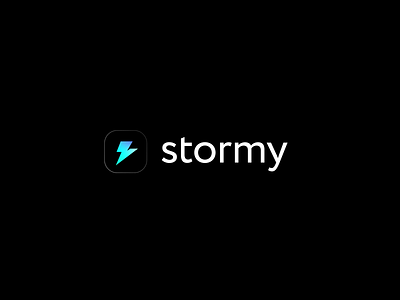 stormy logo app bolt branding design icon lighting logo mark minimal modern storm
