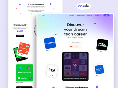 Infinity Careers design concept dribbble shot futuristic innovative design landingpage minimalist layout minimalistic ui ux web inspiration webdesign