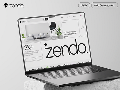 Zendo - Interior Design Company Website branding interior design landing page minimal modern website ui ui ux web design website