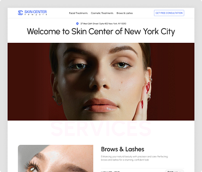 Beauty Spa Center in New York beauty beauty center brows design figma landing page lashes medicine new york spa uiux web webflow webflow create