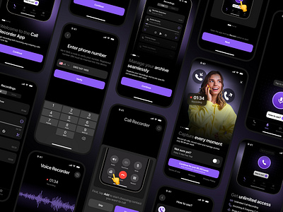 Call Recorder App app design logo mobile app ui uiux ux