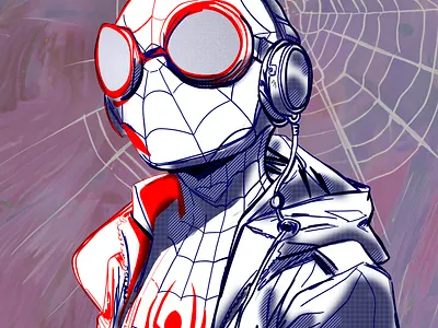 Spidey_R_B_🎧🎵 graphic design