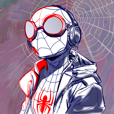 Spidey_R_B_🎧🎵 graphic design