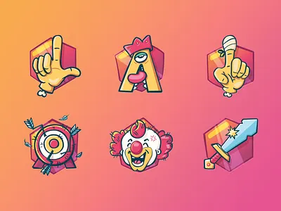 The Real Badges achievement badges badge design doodle icon design icons illustration satire vector art vector illustration