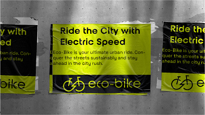 Poster design for modern Eco-bike store. bold typography brand collateral contemporary style custom poster design poster digital marketing design eco friendly brand electric bike logo eye catching visuals geometric wordmark lime green market visibility minimalist poster modern logo design modern typography sustainable mobility tech led sustainability urban visual identity youth oriented branding