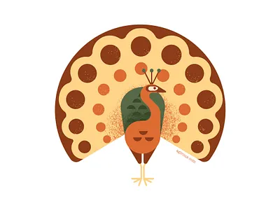 Pizza Peacock Vector Illustration art clever design illustration peacock pizza vector wildlife