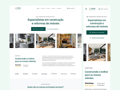 Landing Page - Empresa de Construção app design ui ux