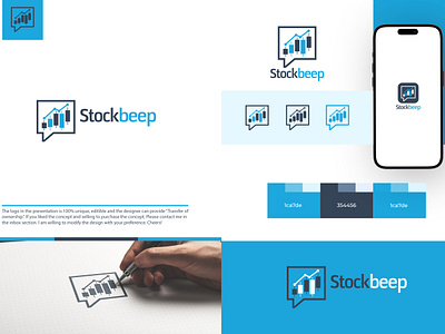 financial logo design for Stockbeep app brand design brand identity brand identity design branding branding kit candlestick logo financial financial logo icon investment investment logo logo logo design logo usage guideline minimal logo minimalist logo modern logo stock logo