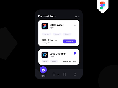 Bottom Navigation Bar - Animate in Figma animation animationwithfigma app ui figma graphic design motion graphics navigation bar prototyping ui design