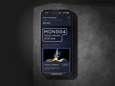 Travel to the Moon app astro dark ui design mobile mobile app moon ui