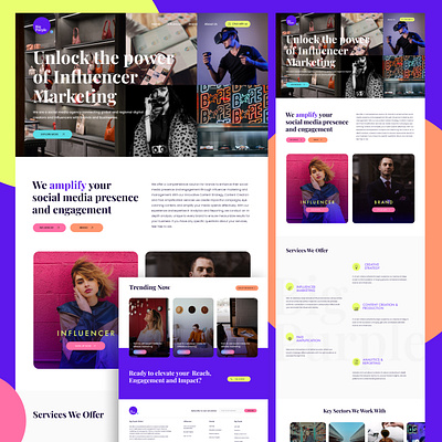 Website for influencer marketing agency design dribble graphic design marketing ui user interface ux