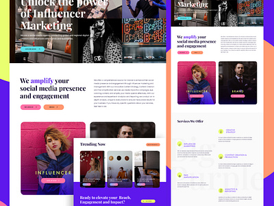 Website for influencer marketing agency design dribble graphic design marketing ui user interface ux