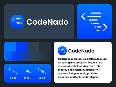 CodeNado Prgr Logo Design code coding development programming storm web development